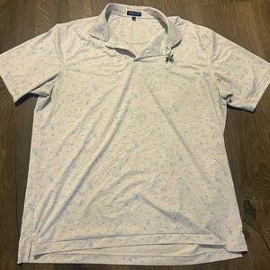 Peter Millar Men’s polo shirt- white with whimsical print